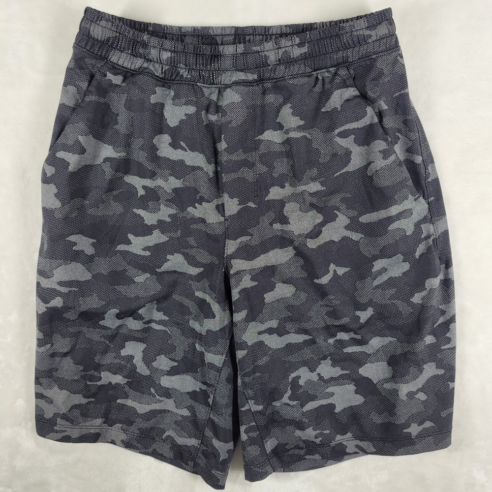Lululemon Pace Breaker Shorts Men's Small Black Gray Camo Lined 9" Inseam